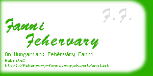 fanni fehervary business card