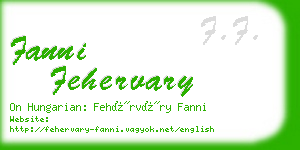 fanni fehervary business card